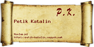 Petik Katalin névjegykártya