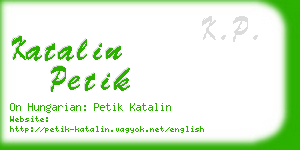 katalin petik business card